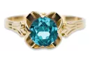 Vintage craft Ring Aquamarine 14K Yellow gold vrc023y
